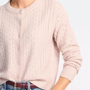 Elegant Women's Button-Up Cardigan - Light Pink